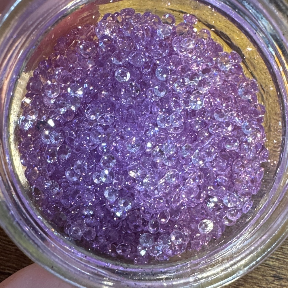 Purple clear, flat back rhinestones